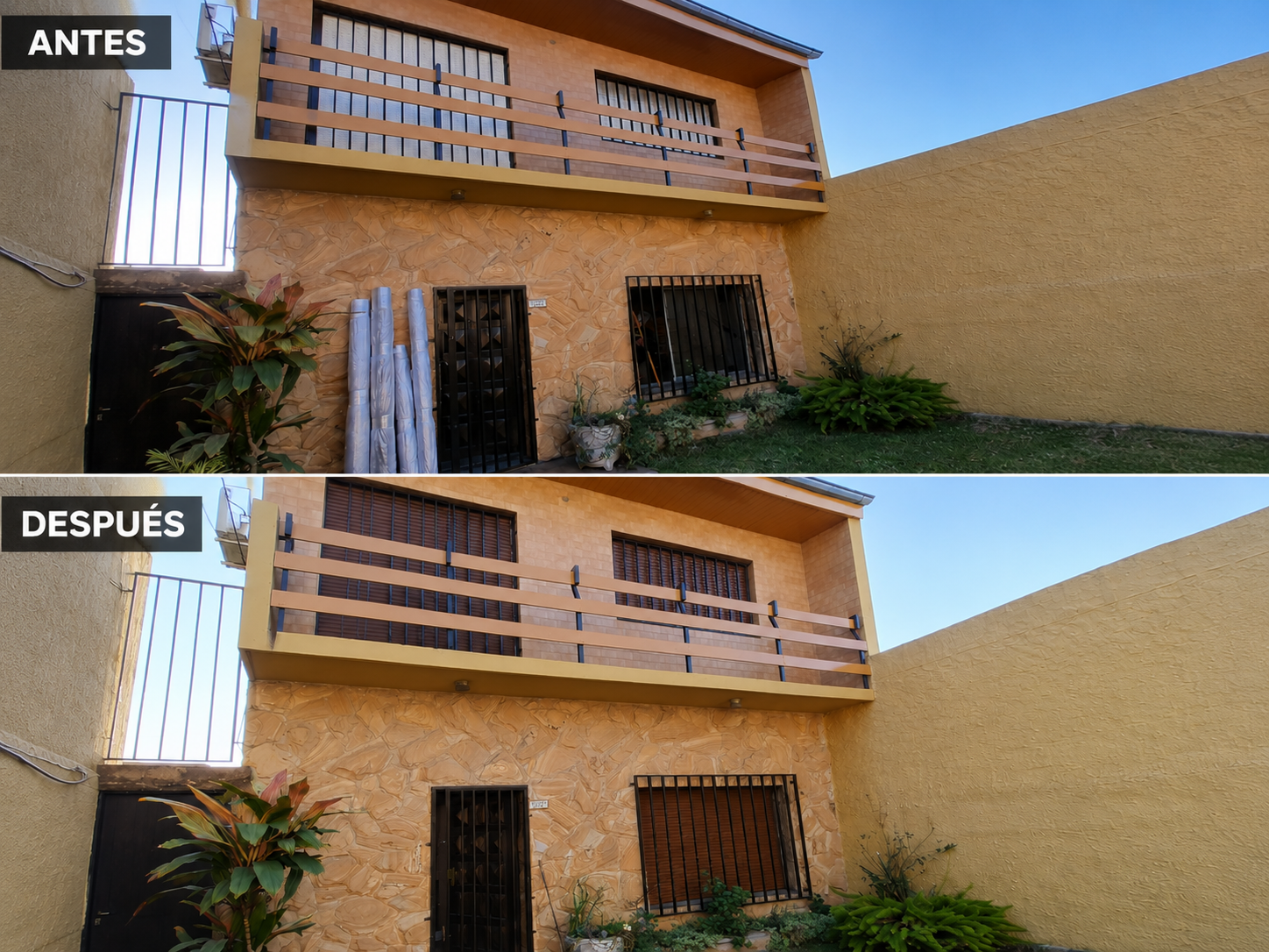 Cortinas enrollables de PVC instaladas